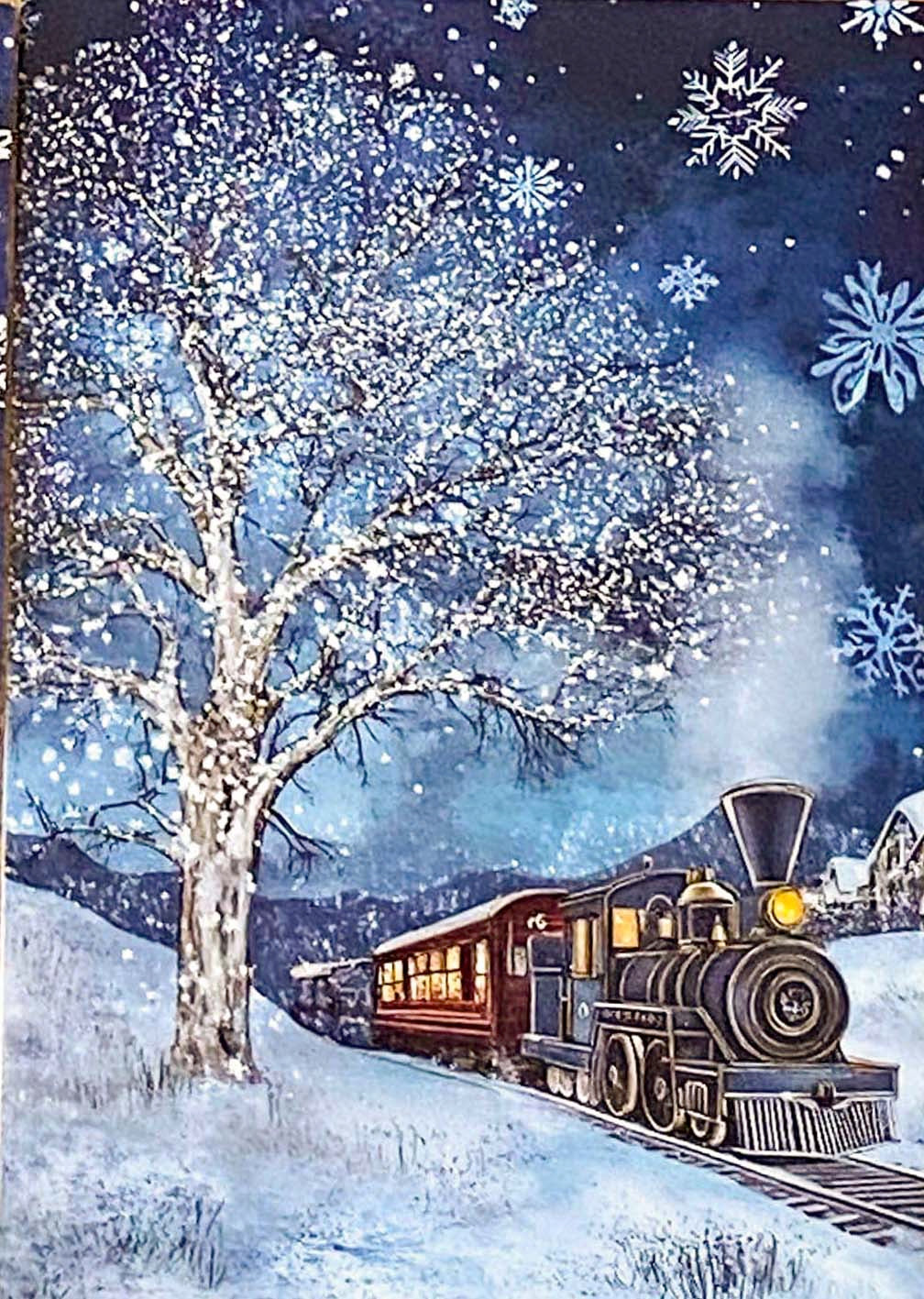 christmas snow snowy postcard postcards post card cards uk cute kawaii festive stationery turquoise  blue midnight sky stars teddy bear snowglobe snow globe polar angel snowman present stocking pretty deep bird woodland tree aqua