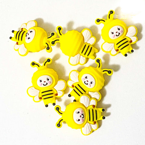 SILICONE BEADS -SPRING PASTELS, OMBRE STARS & BRIGHT YELLOW BEE