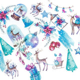 winter deer turquoise blue ice colours snow snowy reindeer sleigh poinsettia sticker flake flakes stickers washi translucent pack 40 cute kawaii uk stationery shop store planner addict supplies snow globe holly leaf leaves foliage christmas