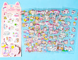pet planet pack of 10 clear plastic sticker sheets of cute bunnies on a blue background