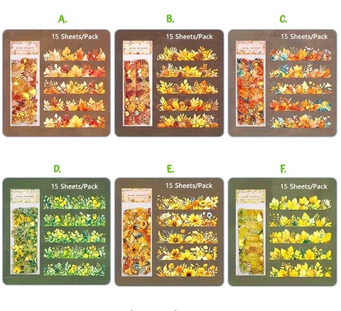 BEAUTIFUL BORDERS Holo Foil Clear Plastic Stickers Pack of 15