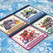 pixel fairytale mini clear sticker book of 10 pages of cartoon fairy stories including alice, little red riding hood, beauty and the beast and snow white