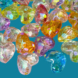 large big statement jumbo bead beads facets faceted heart hearts sparkly glittery acrylic jewellery making supplies shop store uk plastic iridescent ab aurora borealis coating pretty colourful 20mm