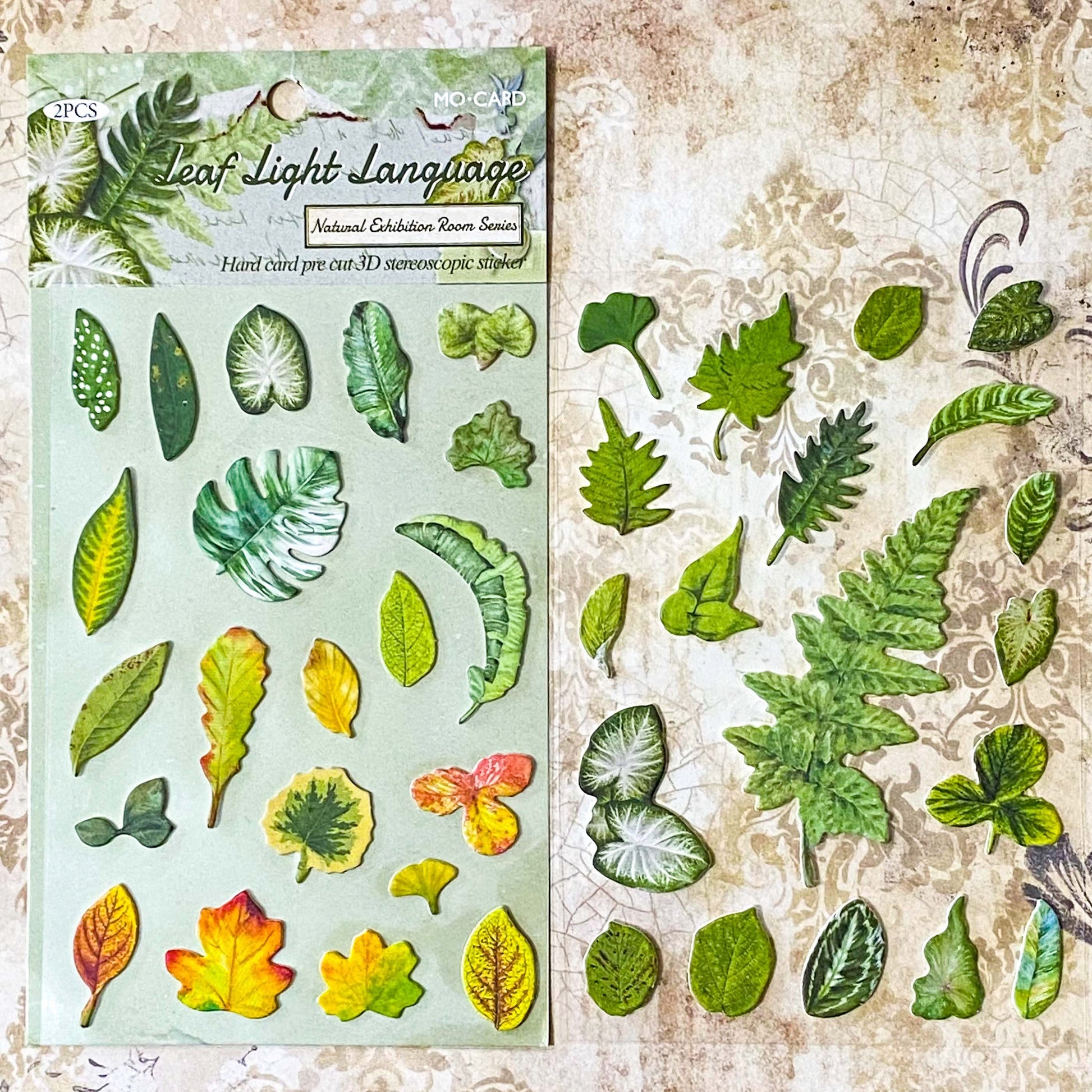 nature themed card sticker set of 2 clear sheets of raised cardboard plants and animals stickers. Designs include mushrooms, woodland animals, leaves and trees. Uk stationery shop.