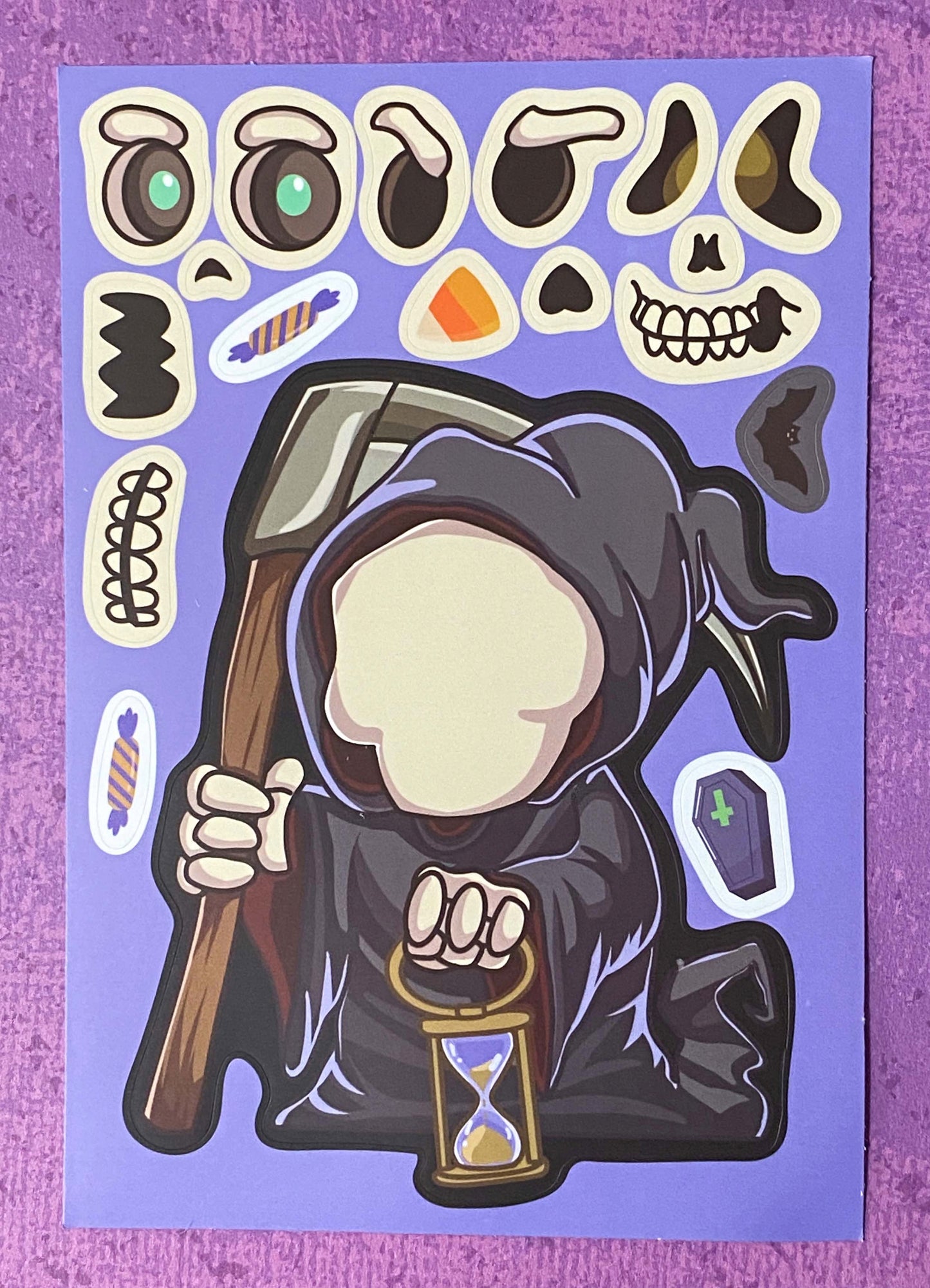 large big kids build a character monster halloween picture sticker stickers sheet uk cute kawaii fun gift gifts stationery children witch frankenstein monster pumpkin pirate death grim reaper mummy vampire werewolf wolf wolves ghost ghosts 