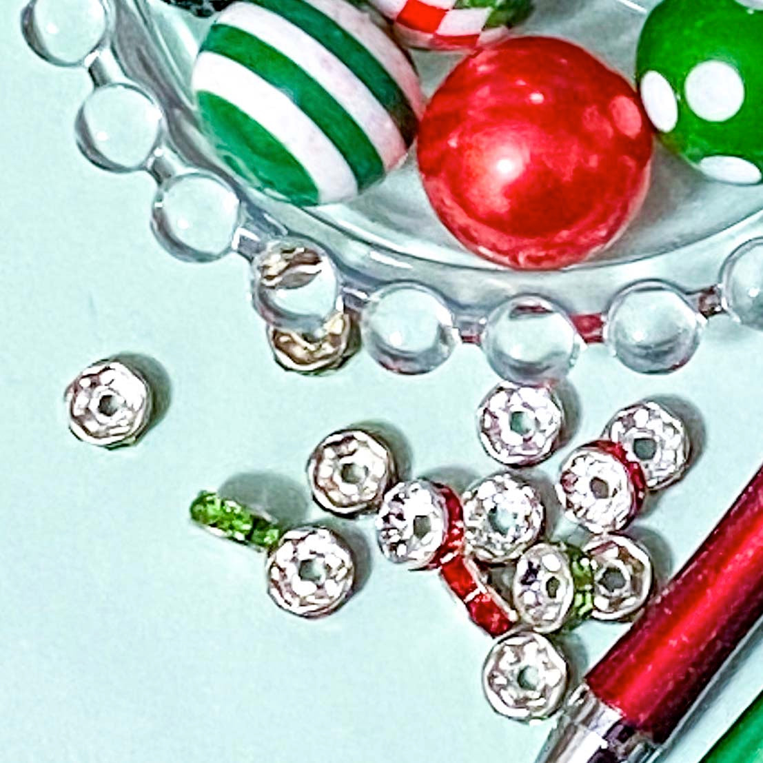 Extra Large Acrylic Beads 20mm Christmas Colours & PEN BLANKS