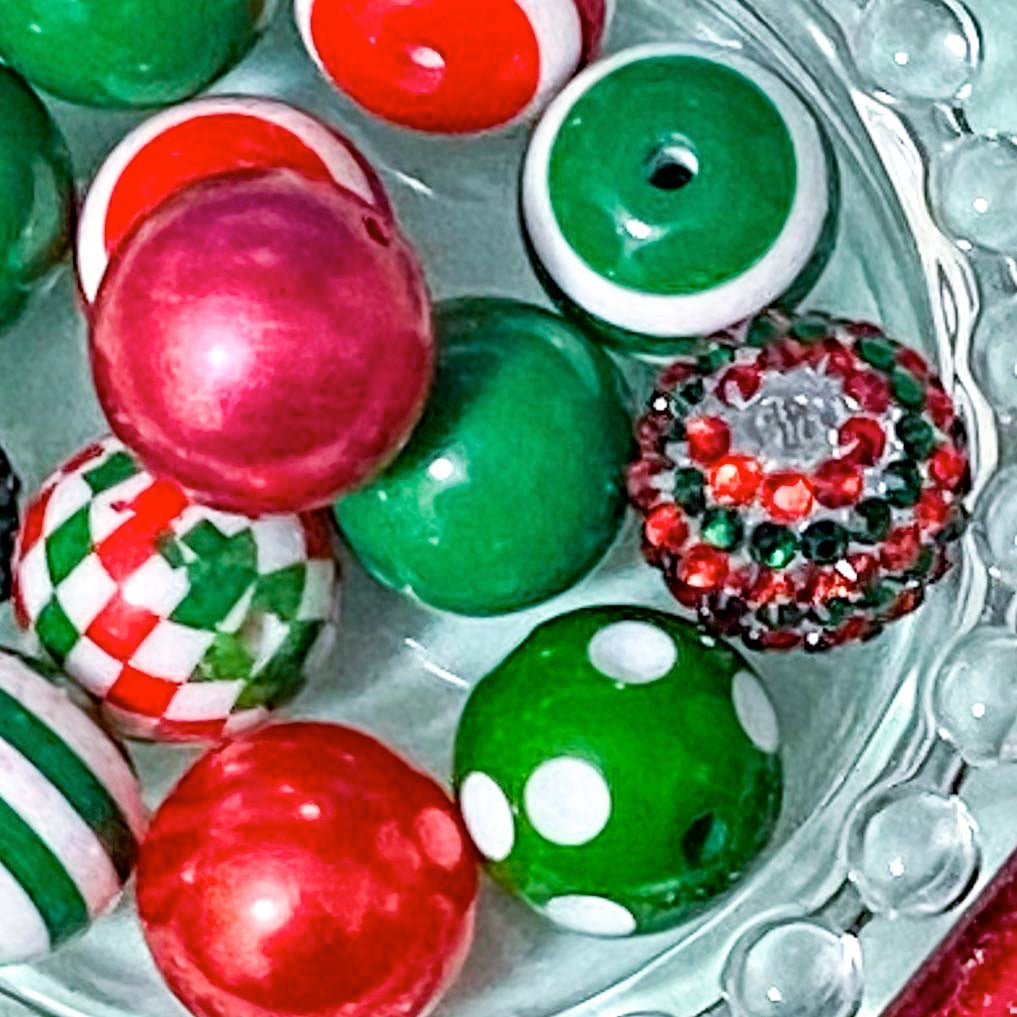 Extra Large Acrylic Beads 20mm Christmas Colours & PEN BLANKS