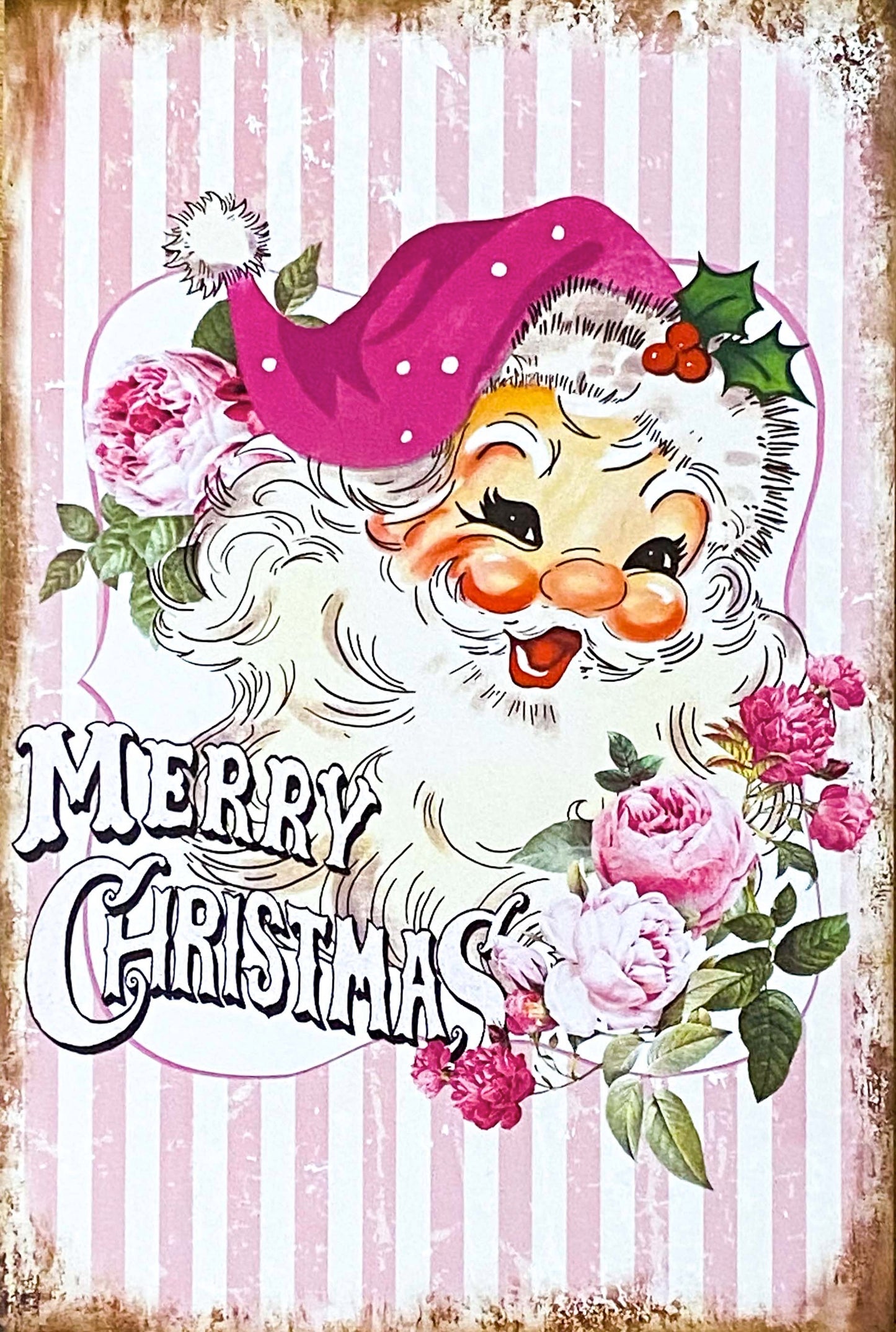 On Offer! SHABBY CHIC Vintage Pink Christmas Postcards