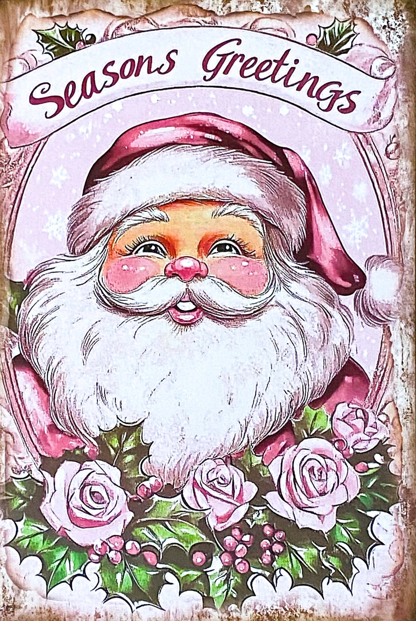 On Offer! SHABBY CHIC Vintage Pink Christmas Postcards