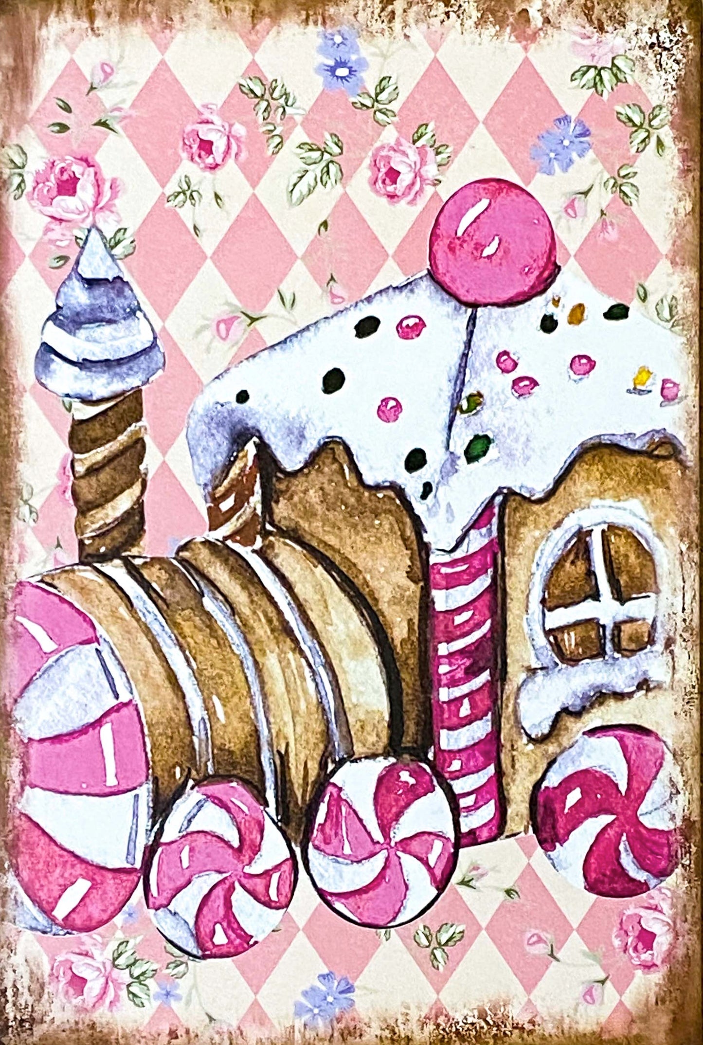 On Offer! SHABBY CHIC Vintage Pink Christmas Postcards