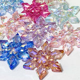 jumbo 35mm 36mm snowflake bead beads acrylic clear foil metallic lustre pearl pearly christmas festive big large chunky very beaded pen ens make your own uk cute kawaii craft supplies shop store pretty snow flake