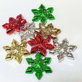 jumbo 35mm 36mm snowflake bead beads acrylic clear foil metallic lustre pearl pearly christmas festive big large chunky very beaded pen ens make your own uk cute kawaii craft supplies shop store pretty snow flake