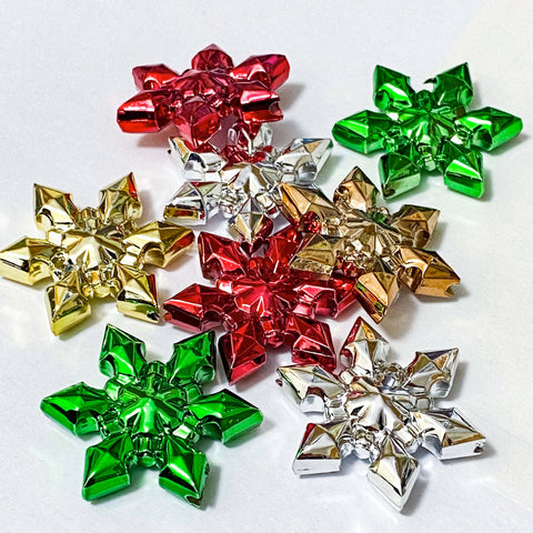 jumbo 35mm 36mm snowflake bead beads acrylic clear foil metallic lustre pearl pearly christmas festive big large chunky very beaded pen ens make your own uk cute kawaii craft supplies shop store pretty snow flake