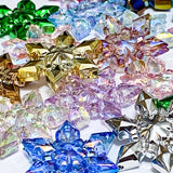 jumbo 35mm 36mm snowflake bead beads acrylic clear foil metallic lustre pearl pearly christmas festive big large chunky very beaded pen ens make your own uk cute kawaii craft supplies shop store pretty snow flake