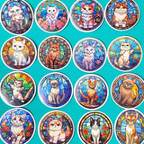 glossy bright rainbow colours cat cats laptop sticker stickers set big round window windows kitten kittens kitty kawaii cute pretty gift gifts stationery store shop uk