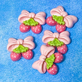 SPRING BUNNY, STRAWBERRIES & FLOWERS Resin Flatbacks