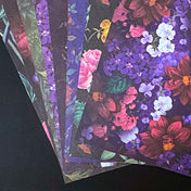 deep floral 160gsm scrapbooking paper set with dark flowers