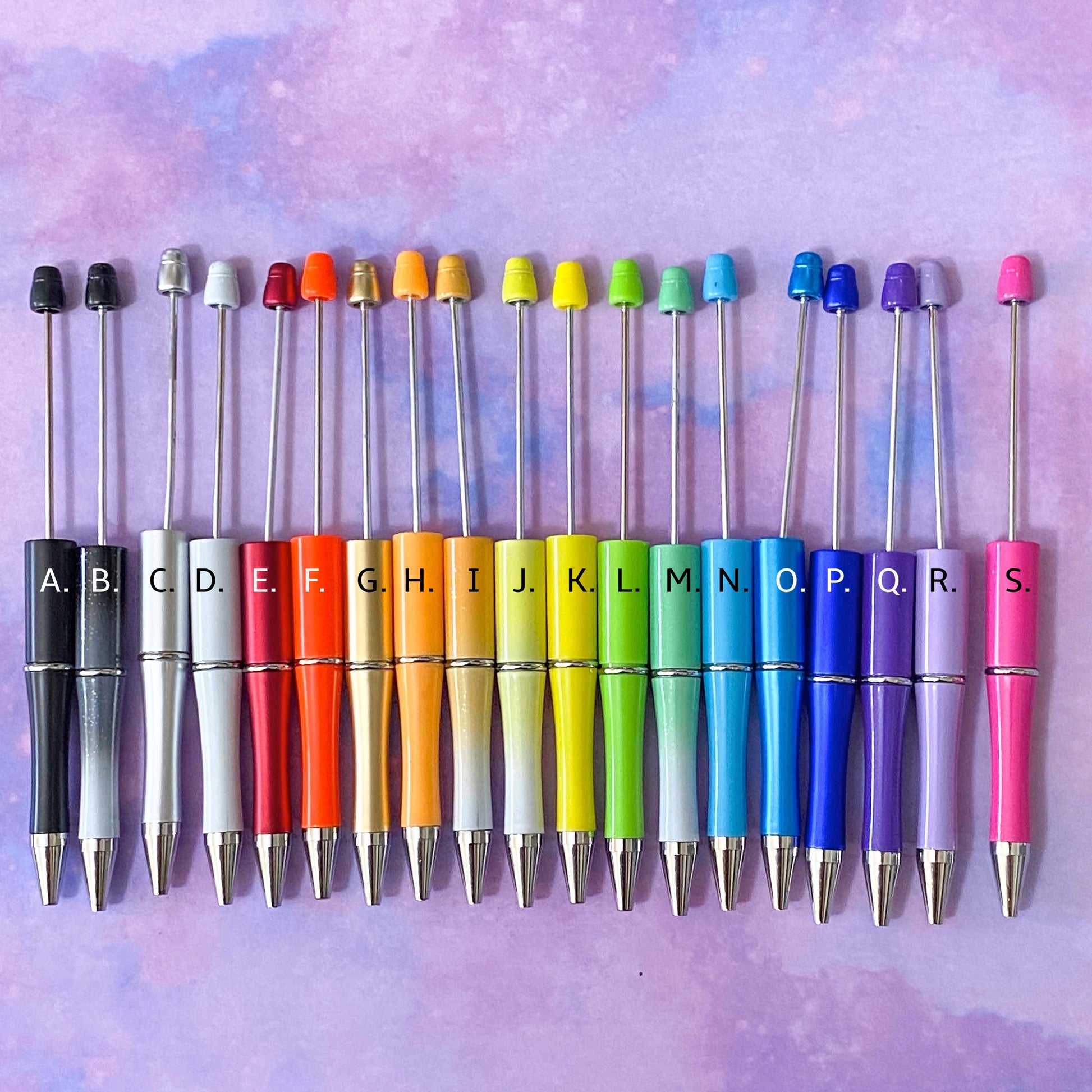 pen base bases build your own pens make beaded beads uk cute kawaii bright colours rainbow metallic ombre bargain stationery supplies planner addict addicts red orange yellow green blue lilac purple white black gold silver