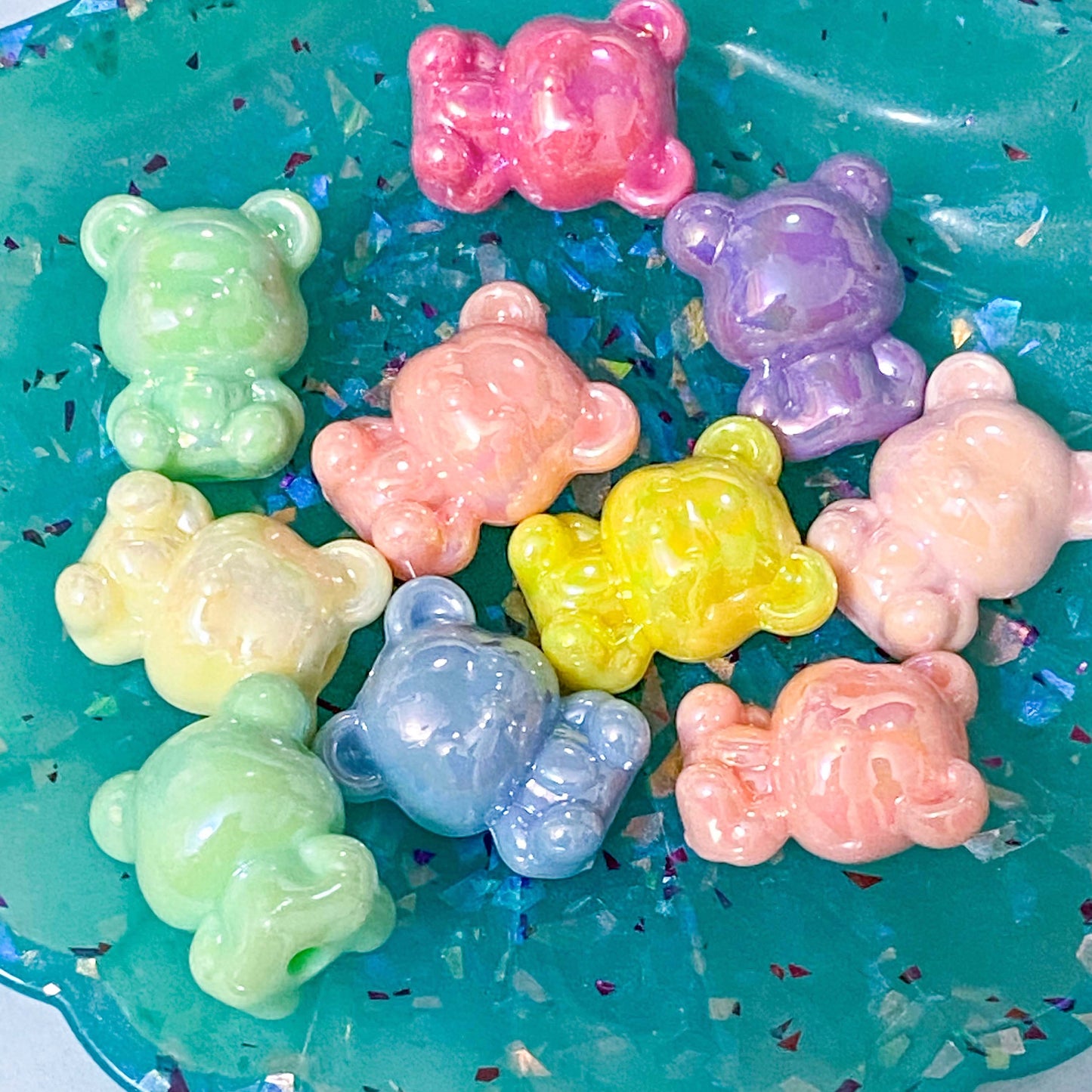 pearl pearly large big jumbo acrylic bead beads cute kawaii colourful iridescent coated ab sheen unicorn unicorns bow bows bear bears heart hearts craft supplies uk shop store crafts