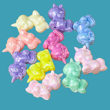 JUMBO ACRYLIC IRIDESCENT PEARLY BEADS -HEART UNICORN BEAR BOW
