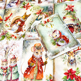 mouse mice magic magical postcard postcards bundle set of 3 card cards post stationery shop store uk cute kawaii festive green red fairy unicorn door doorway foliage plants flowers cute kawaii gift gifts deer cottage wood woodland animal animals squirrel