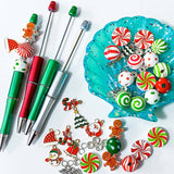 build your own christmas pen pens topper fun cute kawaii gingerbread man men wooden bead beaded beads red green white candy swirl pinwheel uk gift gifts shop store festive ballpoint charm