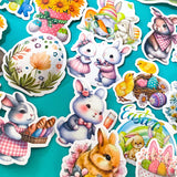 cute kawaii bunny bunnies rabbit rabbits easter spring laptop sticker stickers set uk stationery gift gifts shop store pretty pastel fluffy egg eggs flower flowers lovers addict