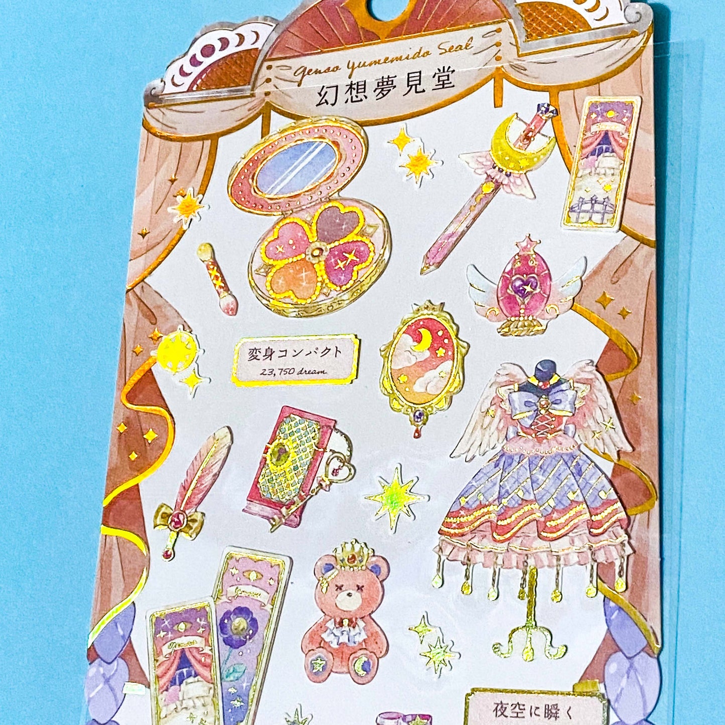 magical fairytale sticker packs of clear stickers on a blue background