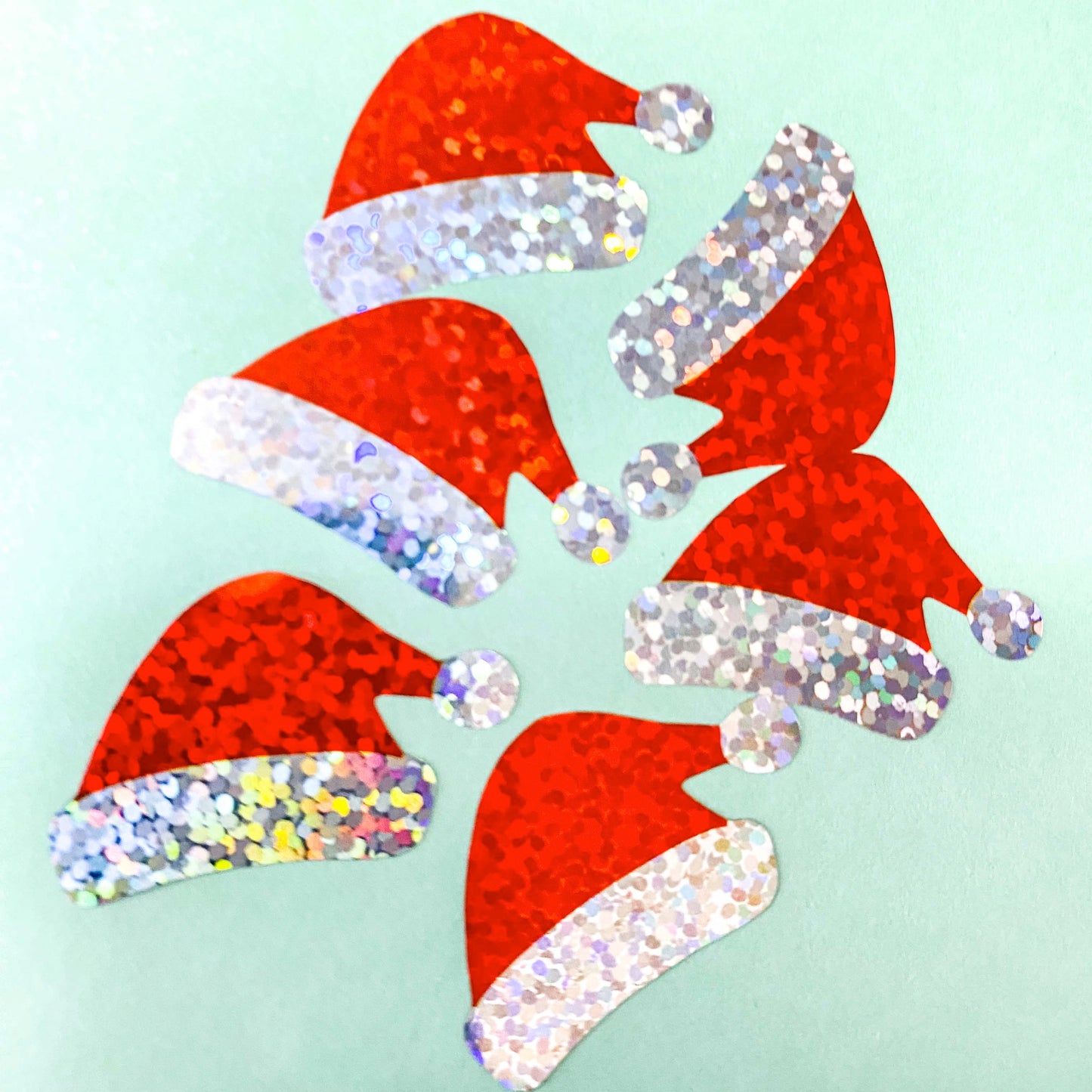 holo holographic foil foiled laser sticker stickers seals seals packaging supplies uk cute kawaii Christmas festive snowman snowmen tree trees gingerbread men man snowflake santa hat hats big large jumbo