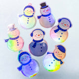holo holographic foil foiled laser sticker stickers seals seals packaging supplies uk cute kawaii Christmas festive snowman snowmen tree trees gingerbread men man snowflake santa hat hats big large jumbo