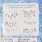 hanging light lights bauble baubles blue pastel pale light pretty decoration pretty leaf leaves hanging sticker stickers slakes flake large big jumbo holo foil sparkly glitter glittery pack of 12 uk cute kawaii stationery shop store uk planner addict addicts  branch branches