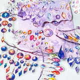 hanging gem gemstone gems gemstones hanging sticker stickers slakes flake large big jumbo holo foil sparkly glitter glittery pack of 12 uk cute kawaii stationery shop store uk planner addict addicts amethyst lantern branch branches