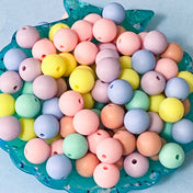 medium sized silicone bead beads 12mm pastel colour colours uk cute kawaii craft supplies shop store jewellery making crafts pink blue mint green turquoise yellow orange lilac pretty