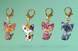 cute kawaii cat kitten kitty cats gold tone metal planner clip clips charm charms accessory bag key keyring uk colourful sitting gift gifts shop store