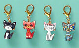 cute kawaii cat kitten kitty cats gold tone metal planner clip clips charm charms accessory bag key keyring uk colourful sitting gift gifts shop store