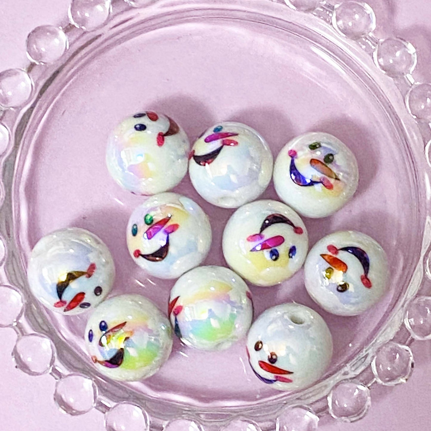 JUMBO Acrylic CHRISTMAS Beads 15mm/16mm