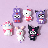 JUMBO KAWAII CHARACTERS SILICONE BEADS Red Blue Pink
