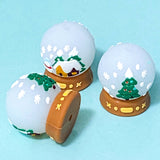 snow globe globes snowglobe white green blue pattern patterned silicone bead beads jumbo large big chunky 27mm 15mm round deep christmas festive decorative beaded pen pens make your own jewellery keyring uk cute kawaii craft supplies tree trees 