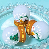 snow globe globes snowglobe white green blue pattern patterned silicone bead beads jumbo large big chunky 27mm 15mm round deep christmas festive decorative beaded pen pens make your own jewellery keyring uk cute kawaii craft supplies tree trees 