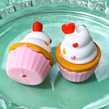 pink red and white silicone bead beads jumbo large big chunky 15mm 30mm lollipop lolly lollies cake cakes cupcake cupcakes uk cute kawaii craft supplies shop store beaded pen pens jewellery making make pattern patterned soft round 3d heart hearts food and drink