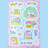 matte satin animal animals kawaii cute sticker stickers sheet sheets pack uk stationery panda cat bear chick monkey bunny miffy kitty adorable flat set pastel colours planner supplies shop store