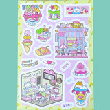 matte satin animal animals kawaii cute sticker stickers sheet sheets pack uk stationery panda cat bear chick monkey bunny miffy kitty adorable flat set pastel colours planner supplies shop store