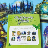 hidden worlds whispering glade enchanted forest clear sticker set with magical woodland doors, windows and glowing cottage scenes