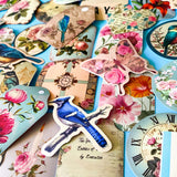 Vintage Botanical Bird & Rose Sticker Pack- 52/26 Cottagecore Laptop & Scrapbook Stickers