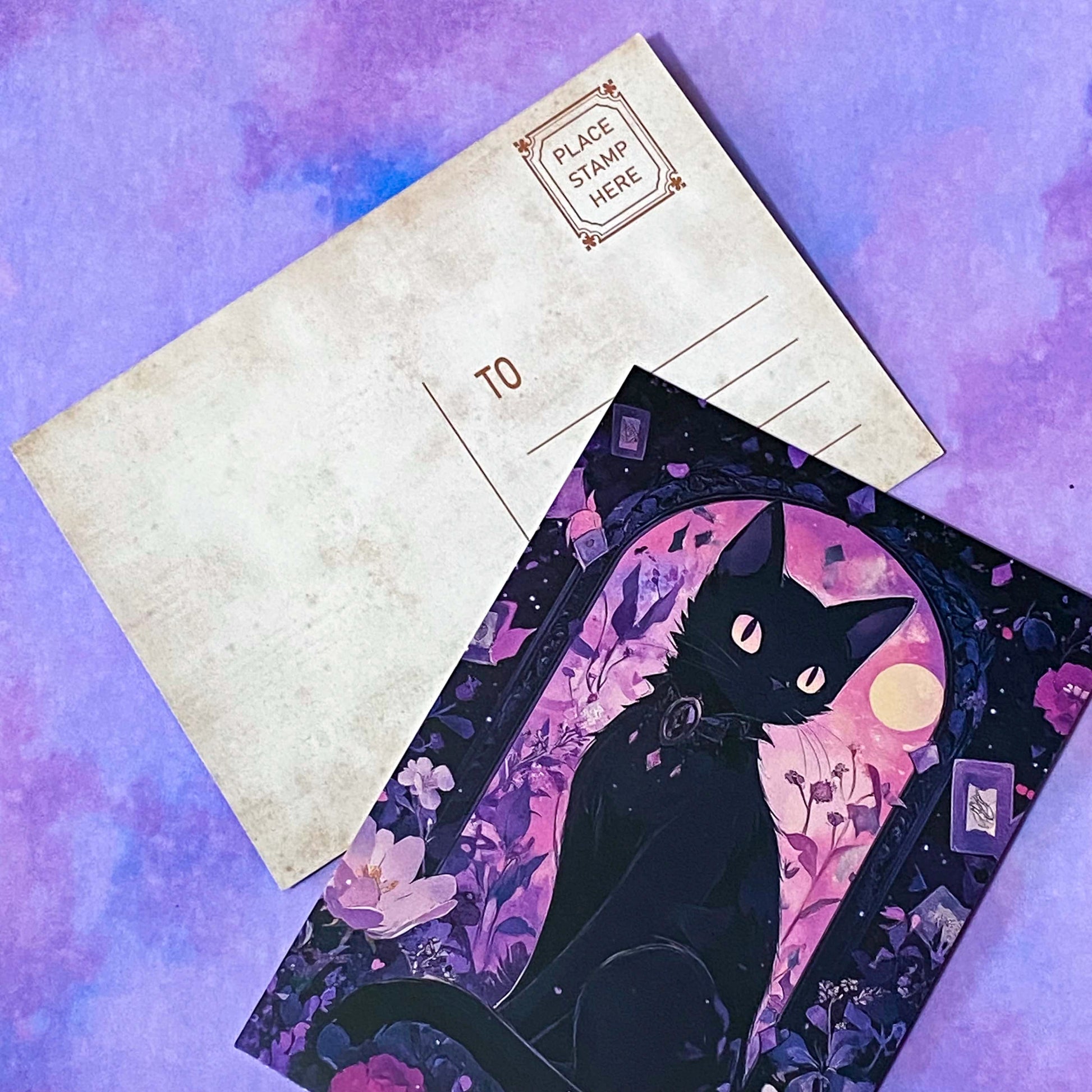 black cat cats postcard postcards post card cards uk cute kawaii stationery shop store witch magic magical planner supplies set of  pack bargain bundle lover lovers kitty