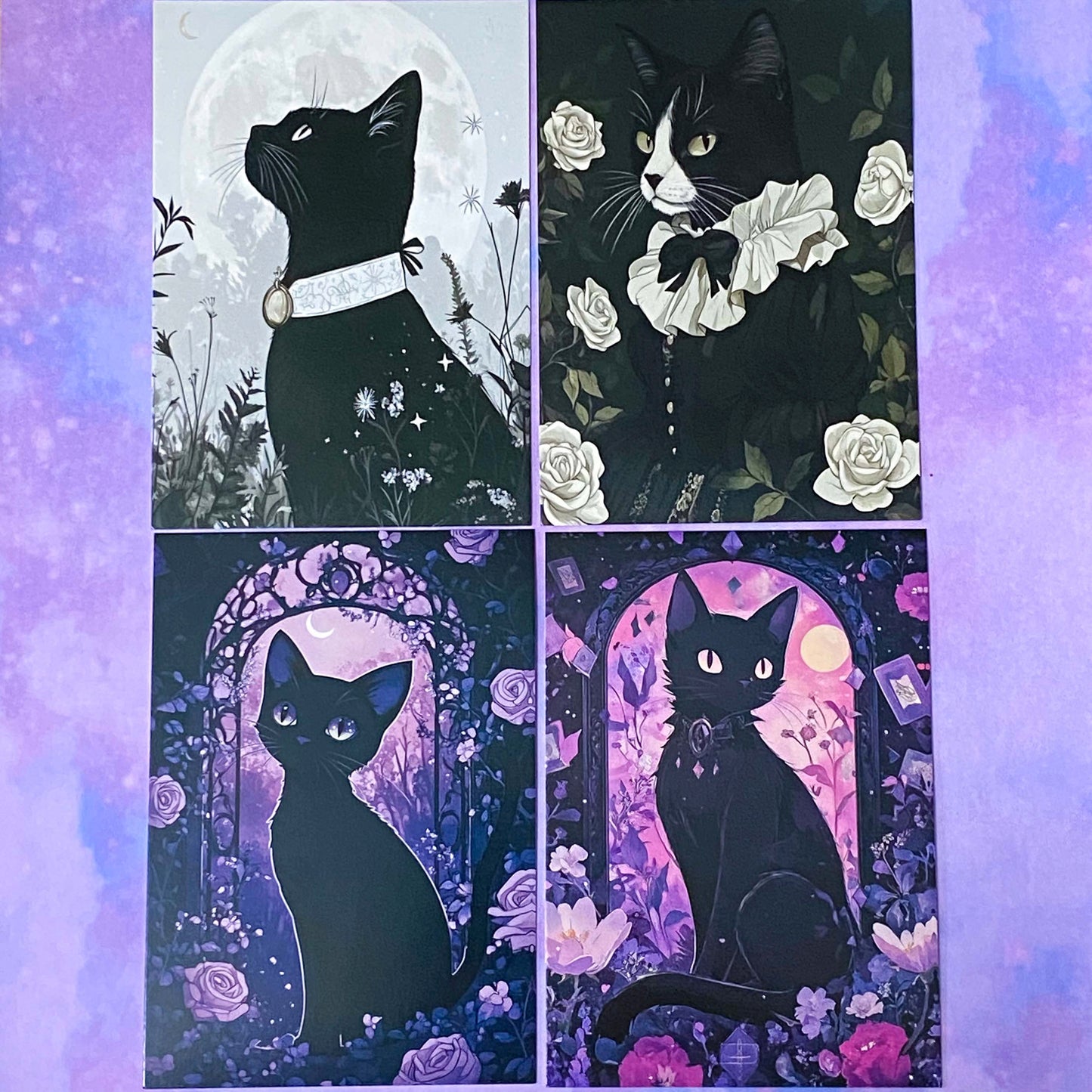 Magical BLACK CAT POSTCARDS Individual Card