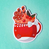 shaped sticky memo memos note pad pads notes kawaii cute festive christmas drink drinks cup cups mug mugs coffee hot chocolate uk stationery gift gifts shop store stocking filler fillers red green blue white snow snowman penguin santa reindeer