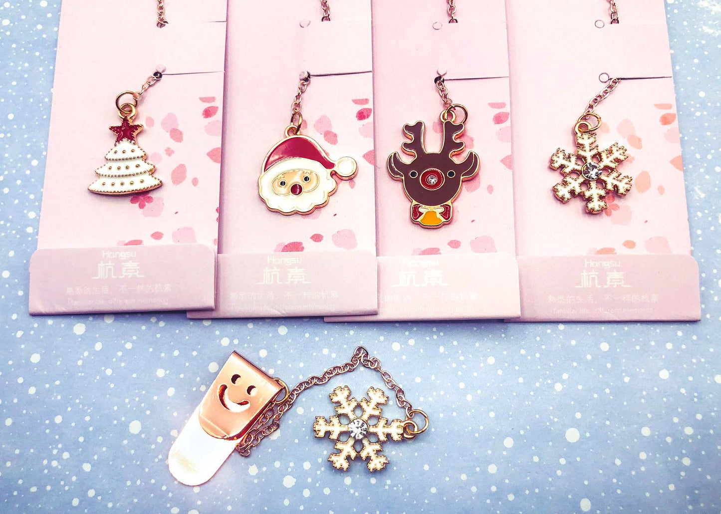 Rose Gold METAL CHRISTMAS Charm BOOKMARK