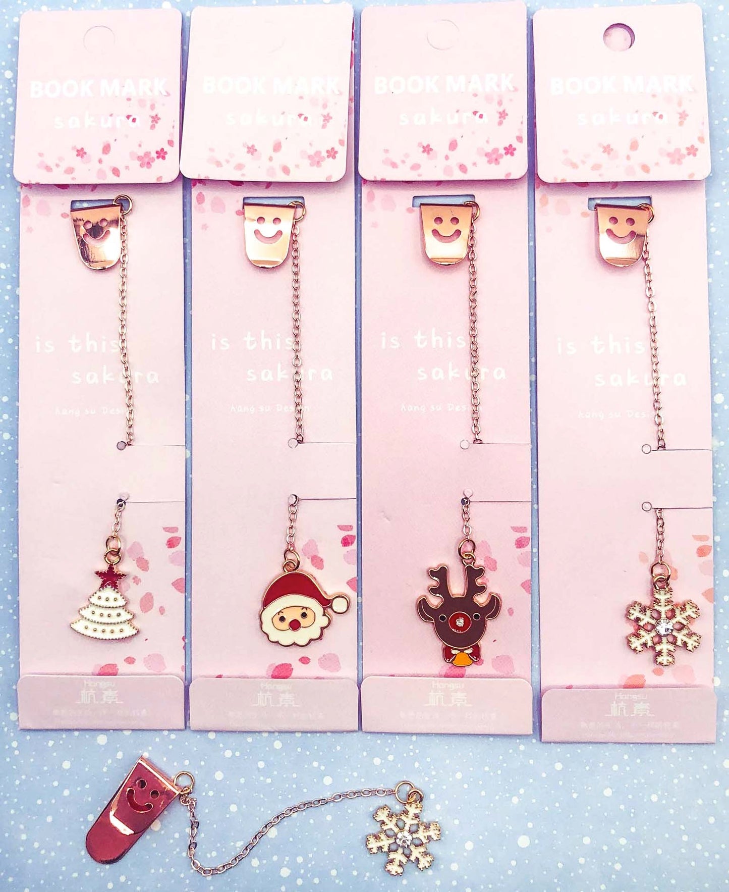 Rose Gold METAL CHRISTMAS Charm BOOKMARK