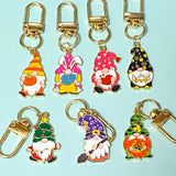 enamel gold tone metal clip clips bag charm charms key ring keyrings uk cute kawaii gift gifts shop store gnome gnomes gonk gonks christmas festive halloween spooky easter egg bunny fun stocking filler fillers 